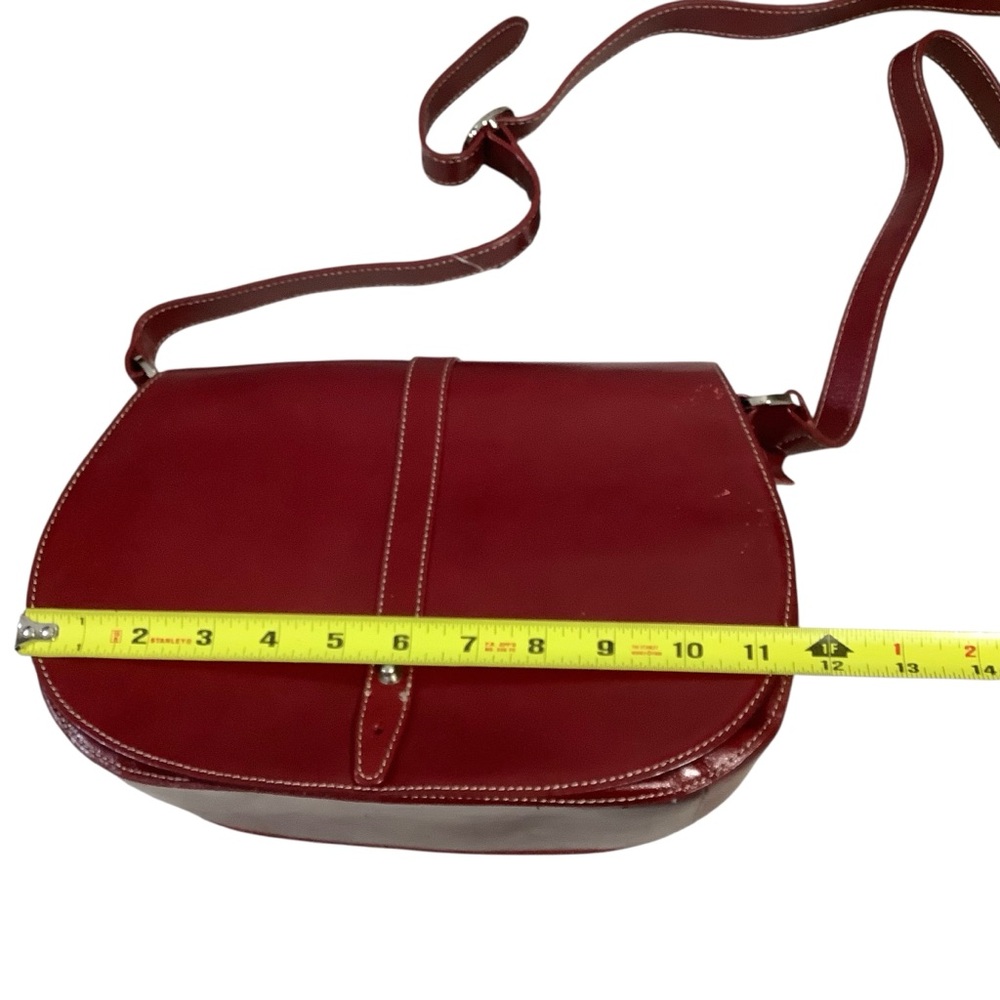 Valerie Steven’s Vintage Y2K Burgundy Leather Saddle Bag Rare - Picture 12 of 16